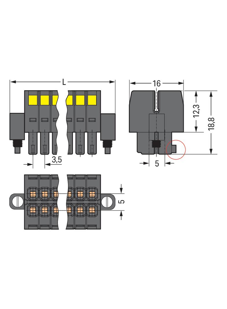 1-przewodowe gniazdo /25szt./ WAGO