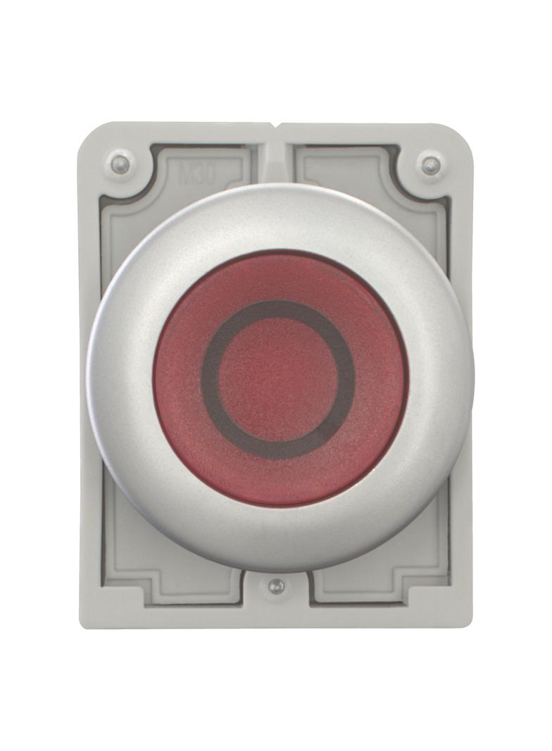 M30C-FDL-R-X0 Przycisk podświetlany 30mm płaski czerwony O z samopowrotem 182958 EATON