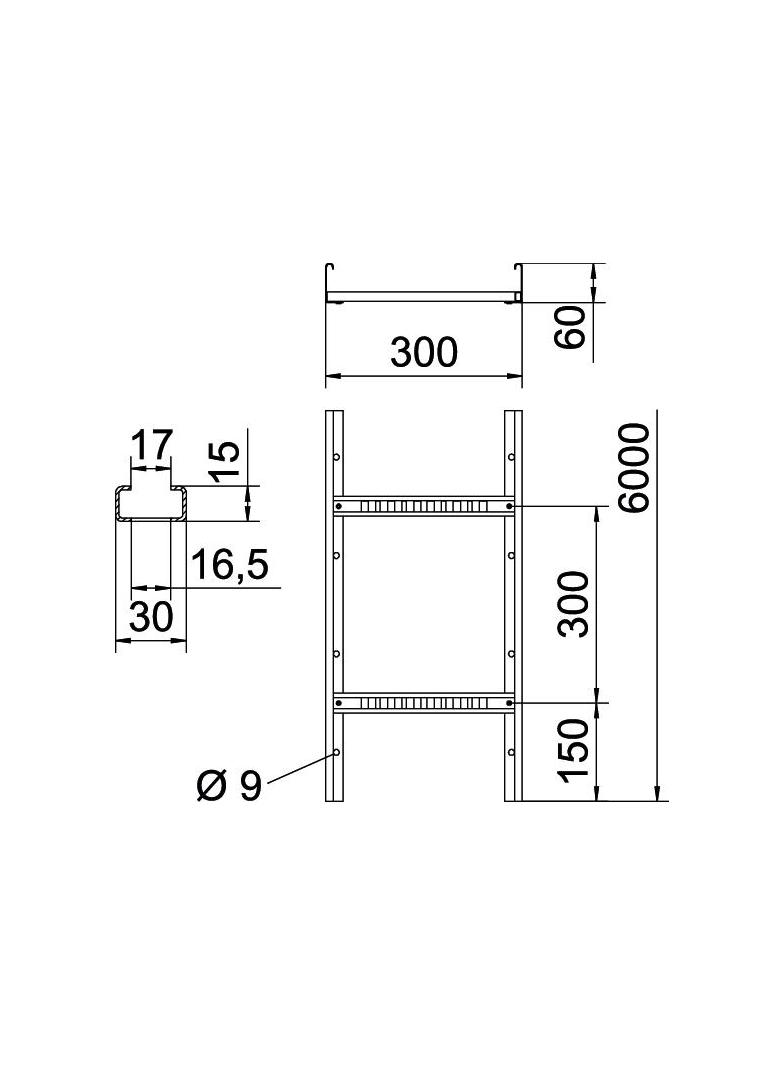 DRABINKA KABLOWA 60X300MM VA-