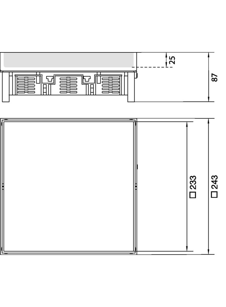tehalit.VE-EE Pokrywa pełna IP54 5kN MKQ12 244x244 25mm mosiądz MKQ120BL25 HAGER