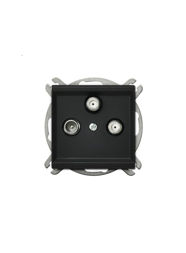 SONATA Gniazdo RTV-SAT z dwoma wyjściami SAT - kolor czarny metalik