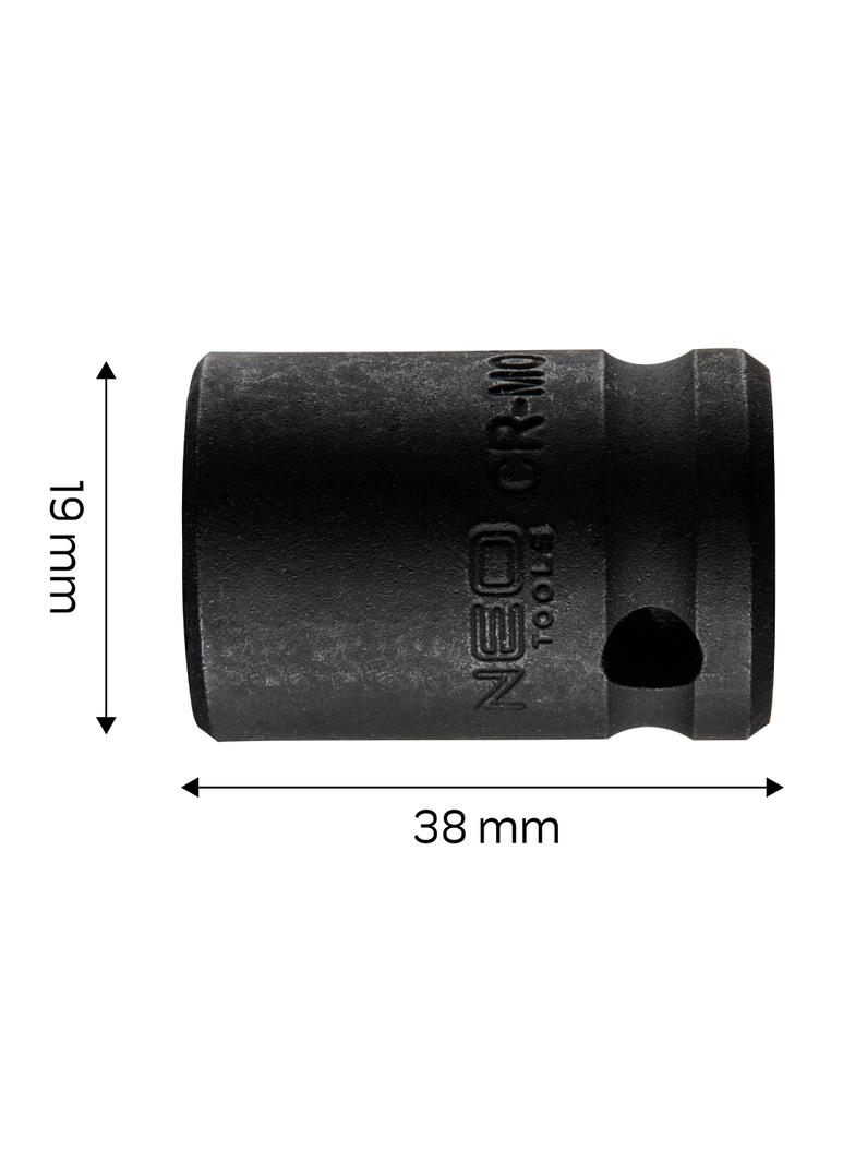 Nasadka udarowa 1/2", 19 x 38mm, Cr-Mo