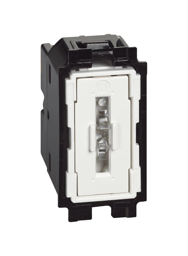 LIVING NOW - PRZYCISK 1-BIEGUNOWY - ZACISKI AUTOMATYCZNE - 1 MODUŁ, Bticino