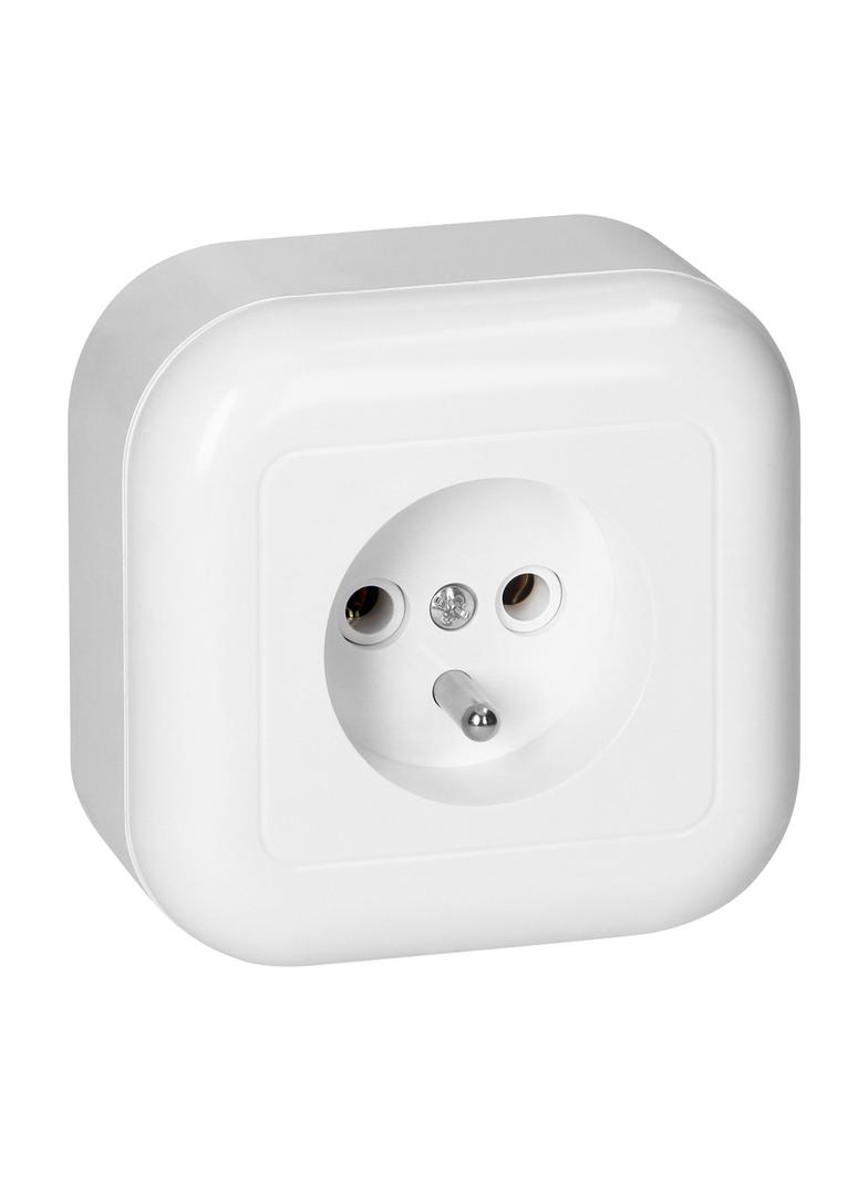 Gniazdo pojedyncze natynkowe 2p+Z 16A, 250V, FAN, biały