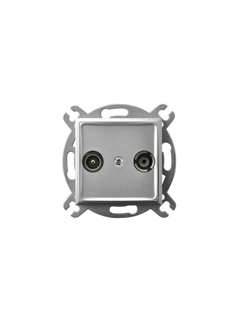 ARIA Gniazdo RTV przelotowe 10-dB - kolor srebro