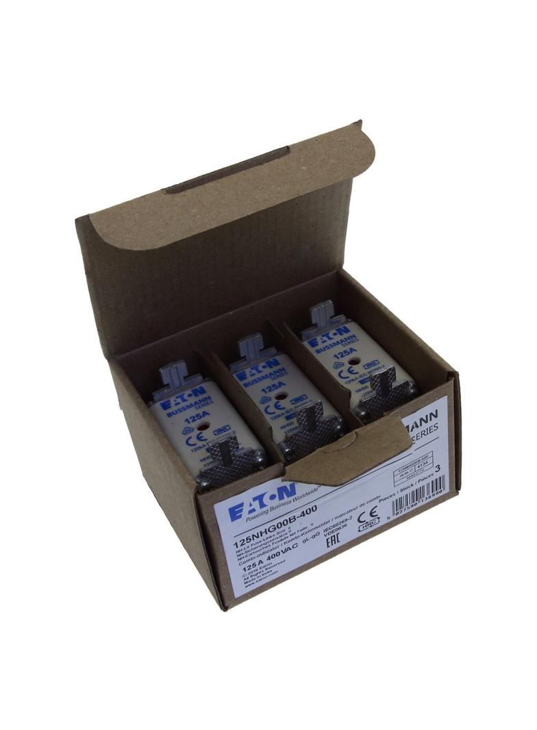 NH FUSE 125A 400V GG/GL SIZE 00 Wkładka NH00 125A 400V GL/GG podwójny wskaźnik 125NHG00B-400 EATON