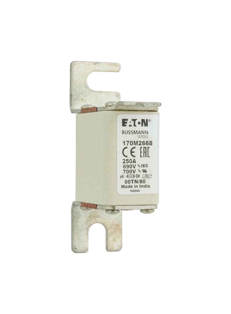 250A 690V aR 00TN/80 TYPE T IND. FUSE Wkładka szybka 250A AC 690V DIN 00 aR DIN IEC nieizol 170M2668