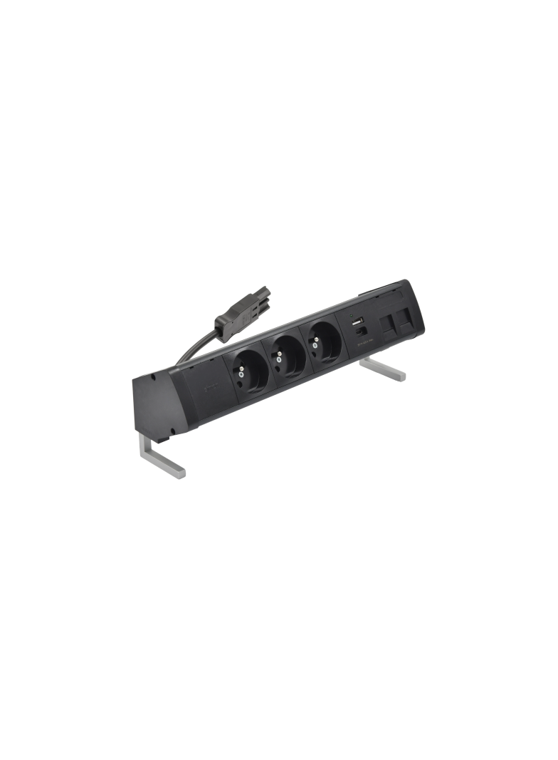 Simon 480 TS48-410E30BK0-44 Biurkowy zestaw gniazd 3 gn. typ E + ładow. USB A+C i płytka dla 2 złącz 48410E30BK00000-44 KONTAKT
