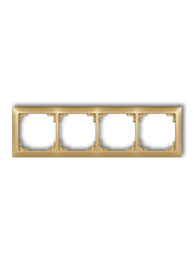 DECO Ramka poczwórna z tworzywa DECO Soft złoty 29DRSO-4 KARLIK