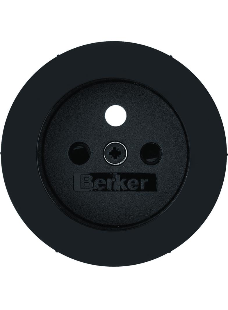 BERKER R.classic Płytka czołowa do gniazda z uziemieniem czarny połysk 3965792045 HAGER