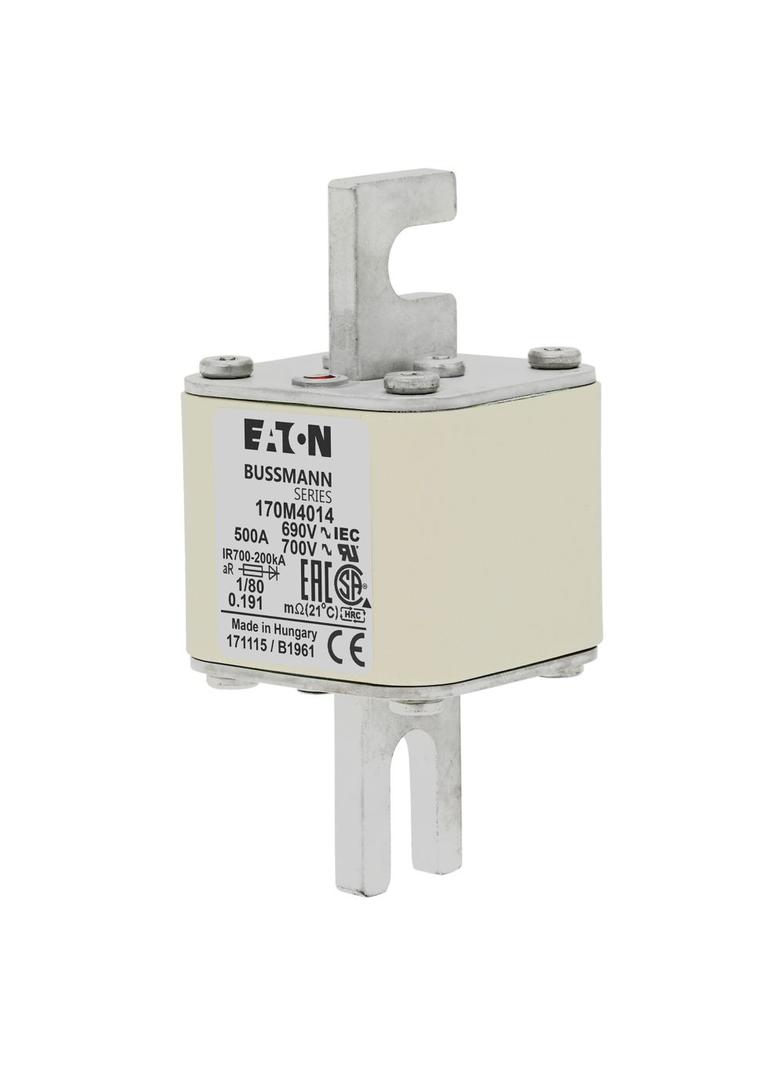 500A 690V 1/80 aR INDICATOR FUSE Wkładka szybka 500A AC 690V DIN 1 53x53x108 mm aR DIN, 170M4014 EAT
