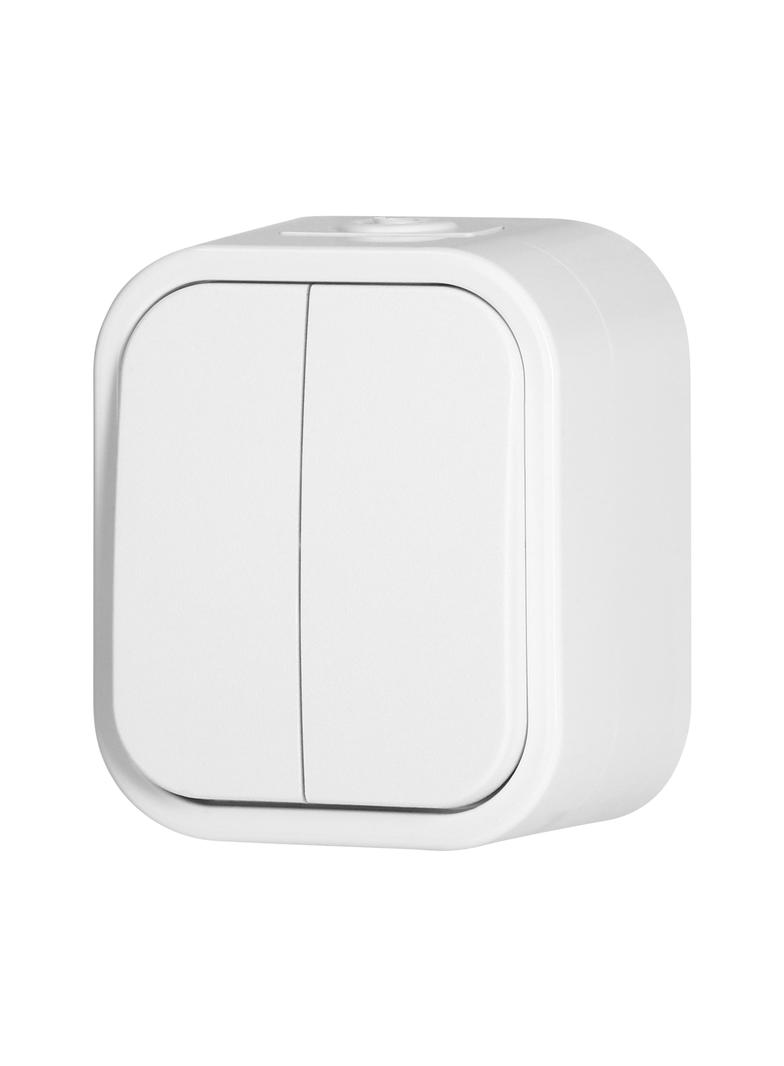 Łącznik natynkowy świecznikowy B2, 10A, 250V, IP54, WNT-2B2, biały