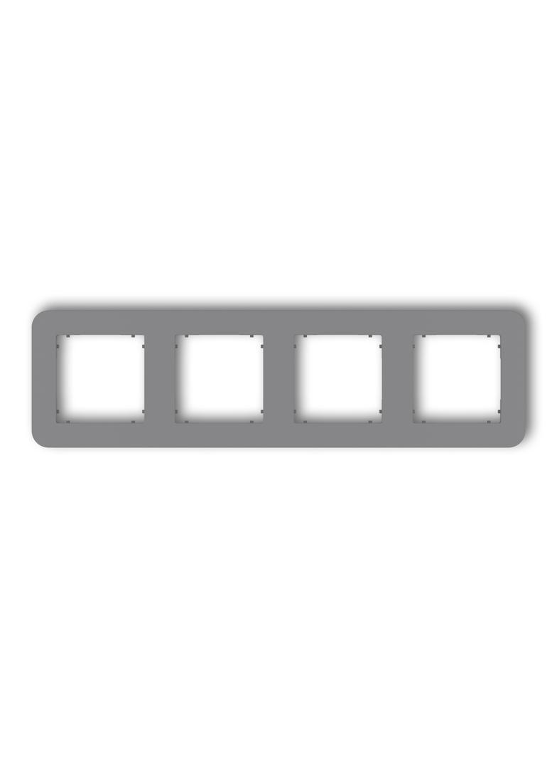 MINI Ramka uniwersalna poczwórna zaokrąglona z tworzywa szary mat