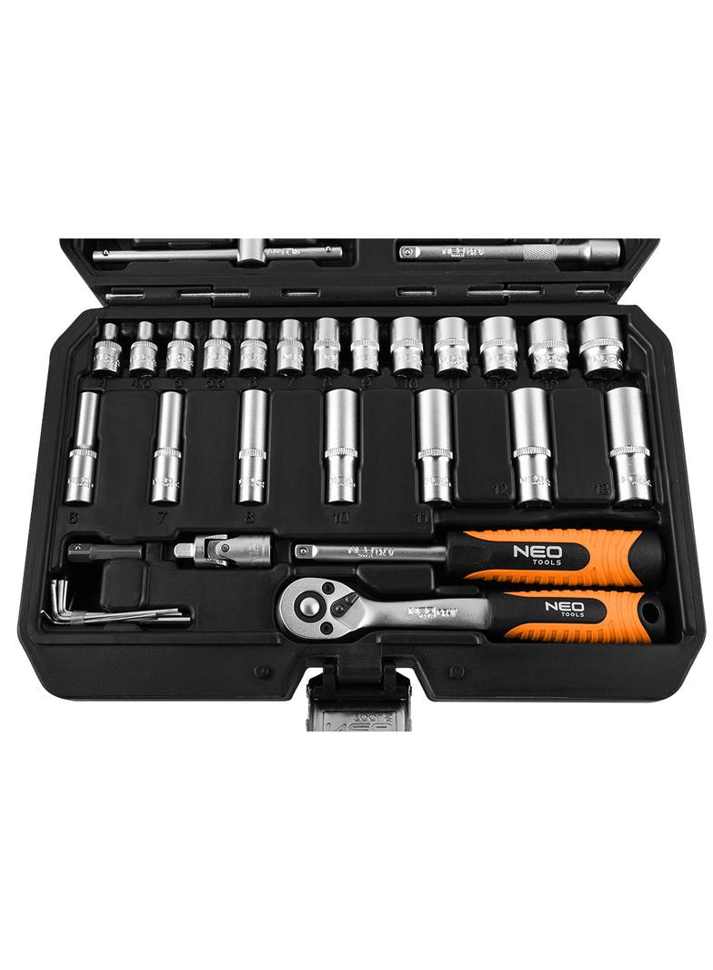 Zestaw kluczy 55 elementów 1/4", satynowy