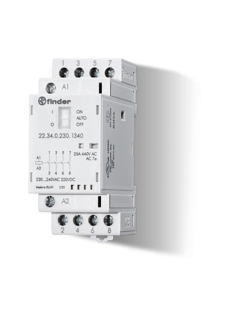 Stycznik instalacyjny serii 22: 3Z + 1 R 25A 48V AC/DC 22.34.0.048.4720 /5szt./ FINDER