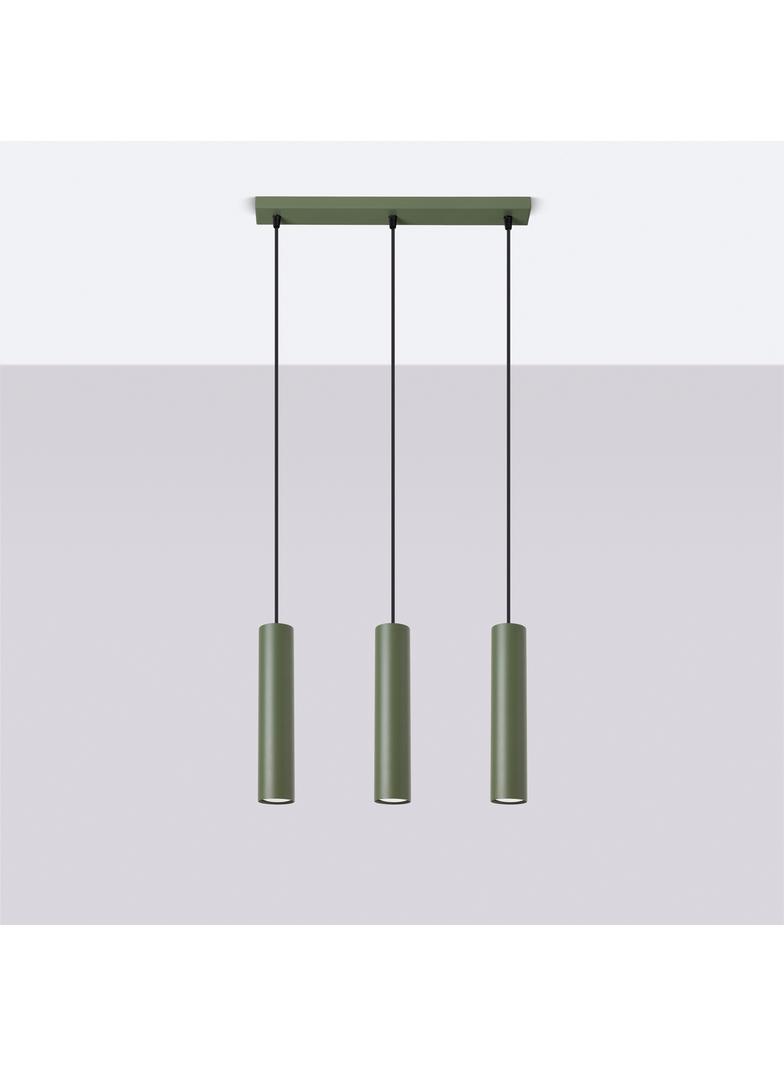 Sollux Lampa wisząca LAGOS 3L zielona oliwka SL.1486