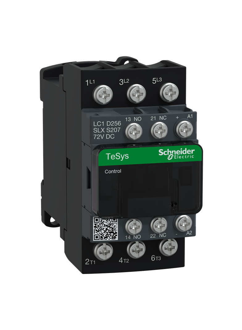 Stycznik mocy TeSys D [AC-3] 25A 3P 1Z 1R kolejowy cewka 72VDC niski pobór LC1D256SLXS207 Schneider