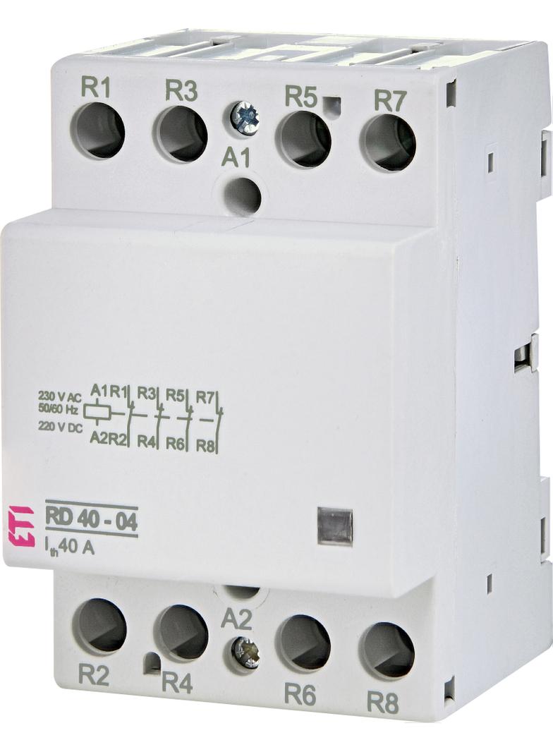 RD 40-04-230V AC/DC Stycznik modułowy 40A 4 styki rozwierne (3 mod. 4 bieg.)