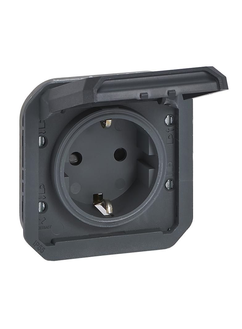 NOWE PLEXO - GN. SCHUKO 2P+Z ZACISKI ŚRUBOWE MECHANIZM 16A-250V ANTRACYT 069839L LEGRAND