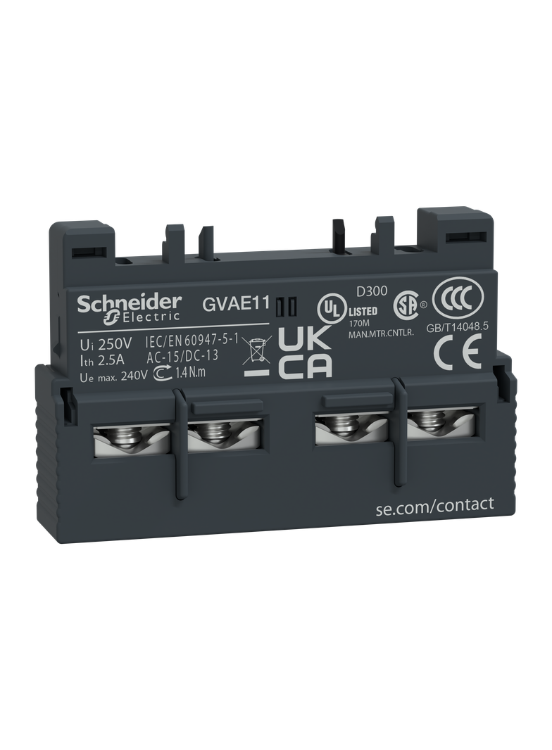 Blok styków TeSyS Deca bezzwłocznych montaż przedni 1R 1Z zaciski skrzynkowe GVAE11 SCHNEIDER