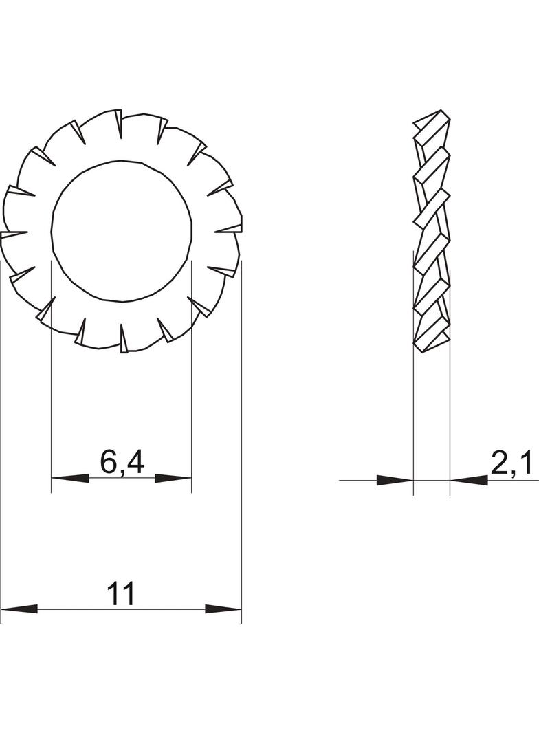 DIN 6798, PODKŁADKA SPRĘŻYSTA M6 OC.GAL