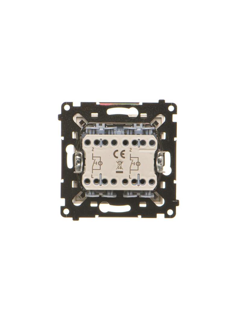 Simon 55 Przycisk zwierny podwójny zwierny bez piktogramu – osobne podświetlenie dla każdego klawisz