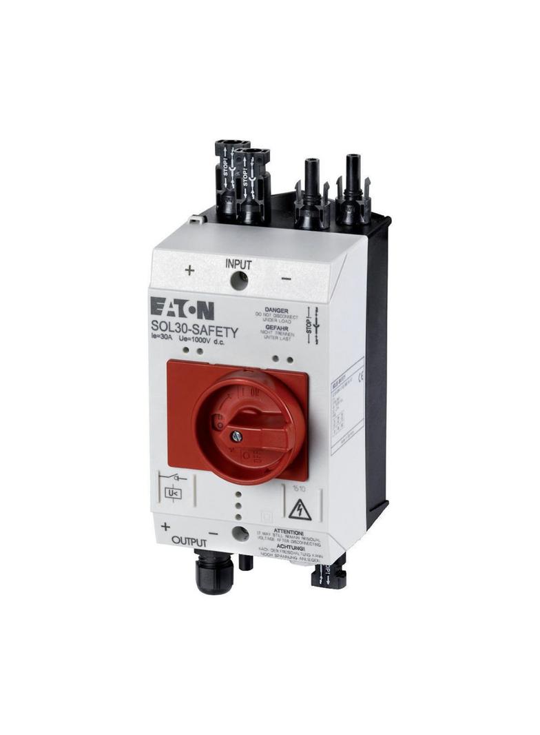 SOL30-SAFETY/2MC4-U(230V50HZ) Rozłącznik przeciwpożarowy do PV 30A MC4 wyzwalacz podnapięciowy zwłoc