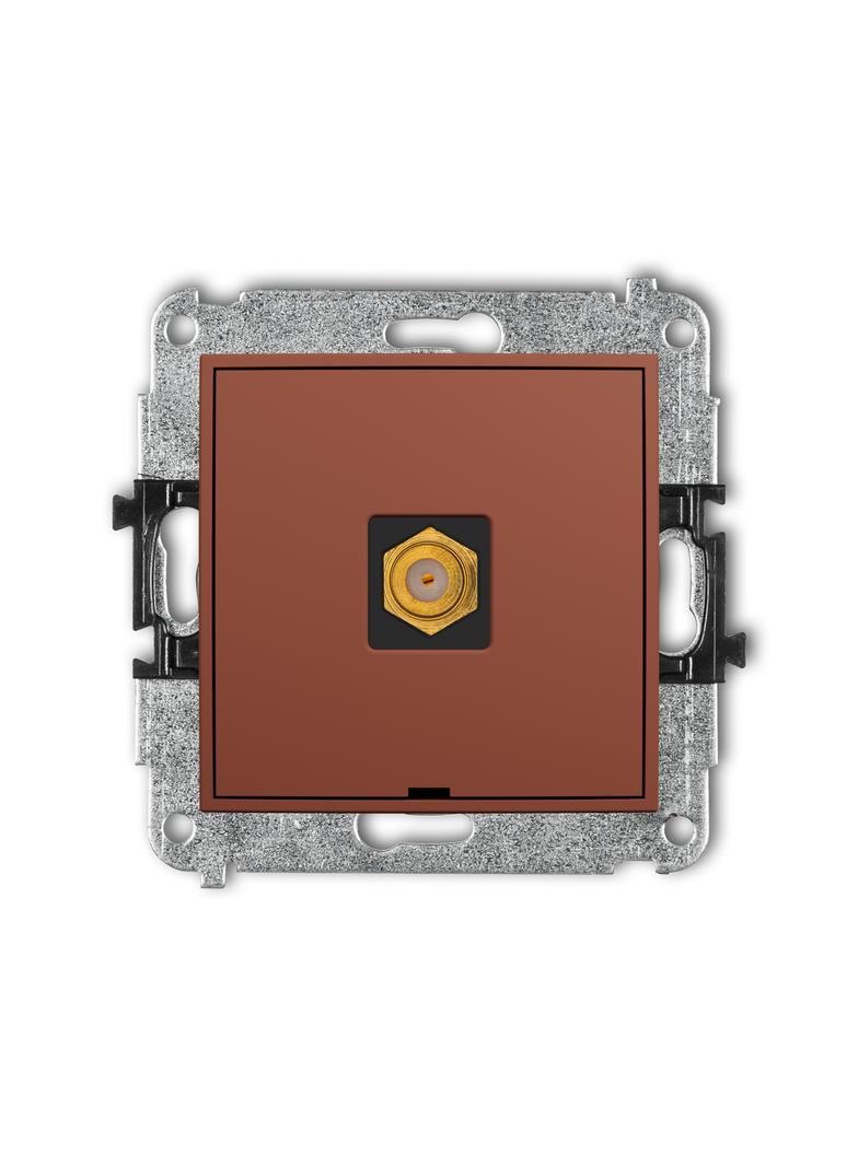 ICON Mechanizm gniazda antenowego pojedynczego typu F (SAT) pozłacany, bez pola opisowego terakota