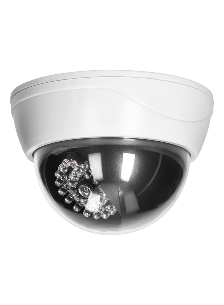 Atrapa kopułowej kamery monitorującej z podczerwienią CCTV, bateryjna