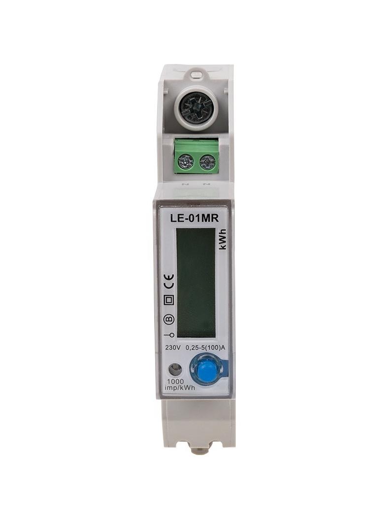 Licznik energii elektrycznej - jednofazowy RS-485 LCD 100A rejestracja parametrów sieci U I F P Q AE+ RE+ LE-01MR F&F
