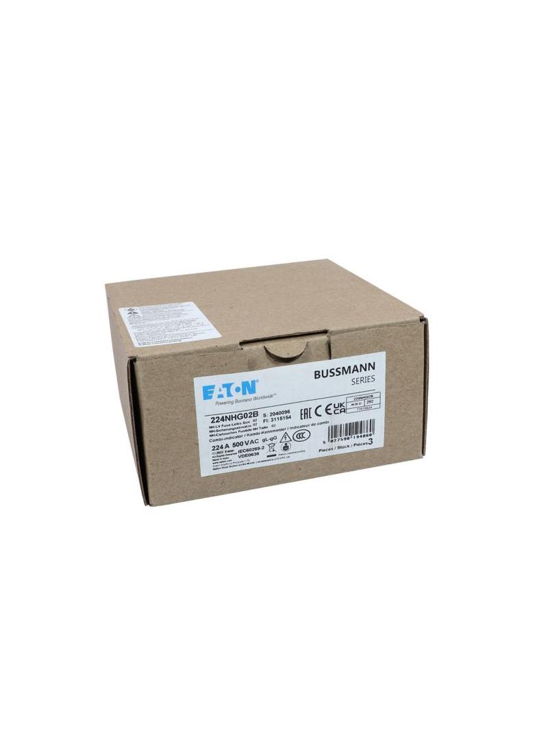 NH FUSE 224A 500V GG/GL SIZE 02 Wkładka NH02 224A 500V GL/GG podwójny wskaźnik 224NHG02B EATON