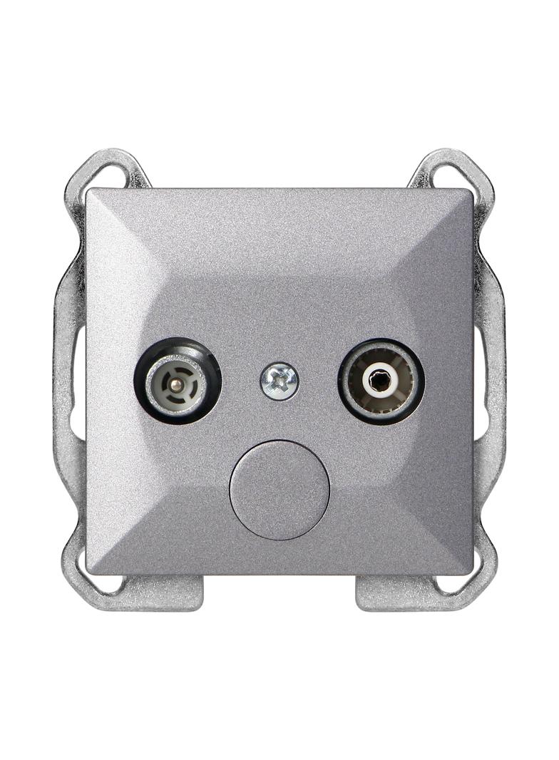 Gniazdo abonenckie "RTV" Pearl, 1,5dbt, GAP-P/K, antracyt