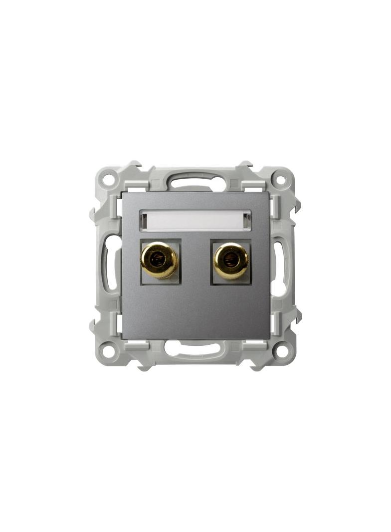 SZAFIR Gniazdo głośnikowe pojedyncze - kolor szary mat GGN-1Z/m/70