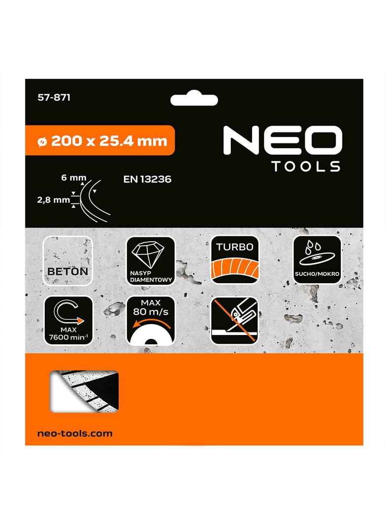 Tarcza diamentowa 200 x 25.4 mm, turbo