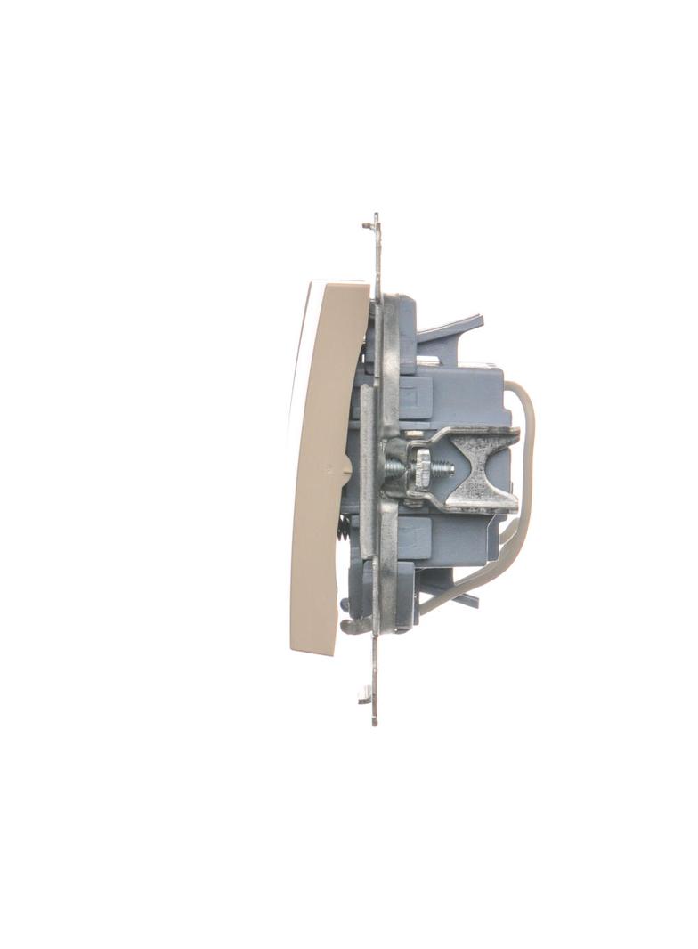 Simon 54 Przycisk potrójny z podświetleniem LED 10A 250V szybkozłączka kremowy DP31L.01/41 KONTAKT