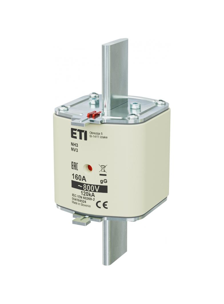 NH3 gG 160A/800V Wkładka topikowa zwłoczna - 800 V - KOMBI 004184524 ETI