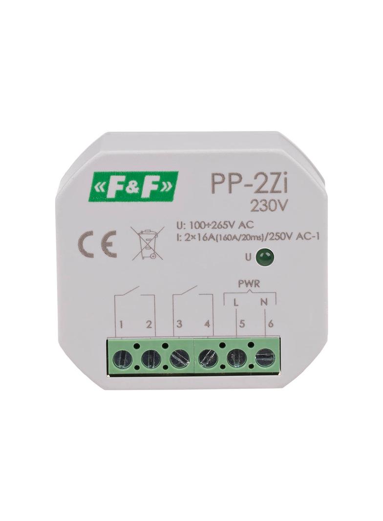Przekaźnik elektromagnetyczny 2Z 16A montaż podtynkowy U=100-265V AC,styk:2Z 16A (160A/20ms) PP-2Z-LED-230V F&F