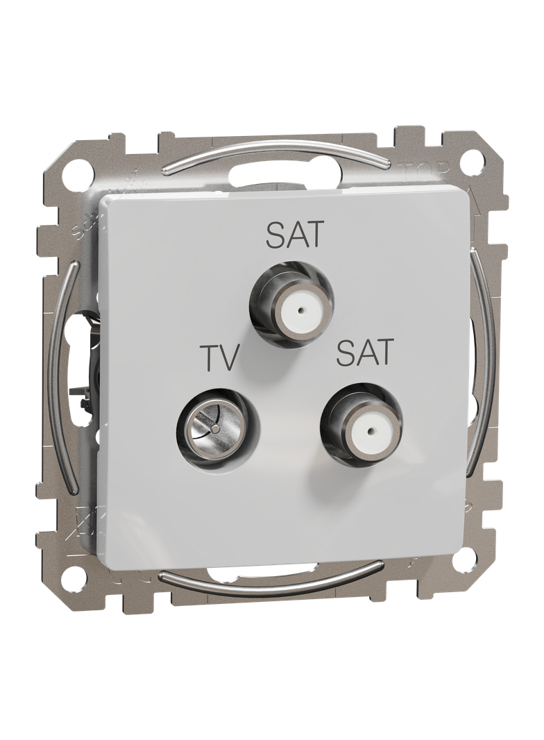 Sedna Design & Elements Gniazdo antenowe TV-SAT-SAT końcowe 4dB srebrne aluminium SDD113481S Schneider