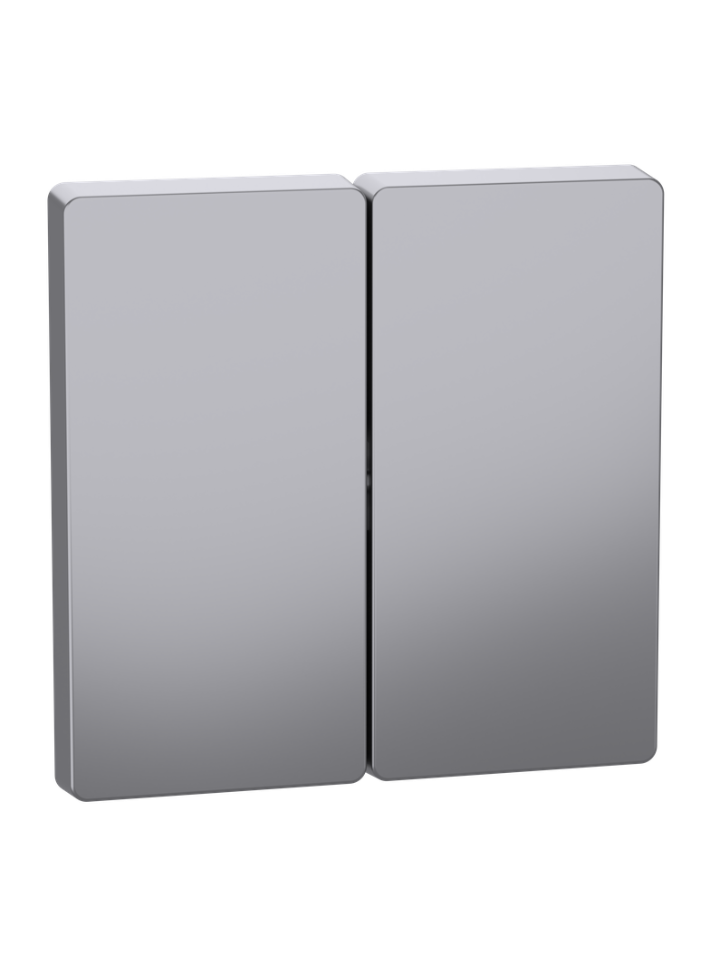 Merten, D-Life, klawisz podwójny, stal nierdzewna