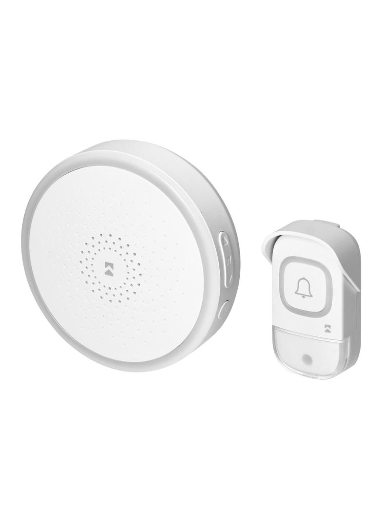 Dzwonek bezprzewodowy bateryjny ENTIKO DC learning system 60 dźwięków 300m biały ORNO