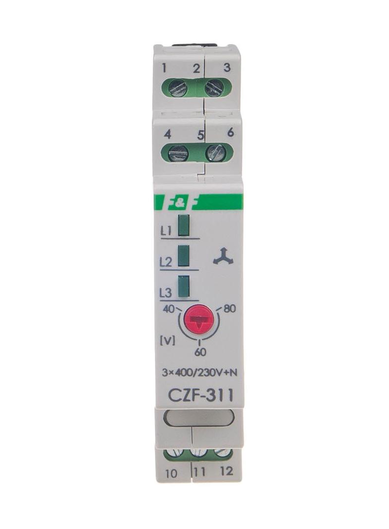 CZUJNIK ZANIKU FAZY, STYKI: 1P , I=10A; PRÓG REGULOWANY: 165-180V, 1 MODUŁ