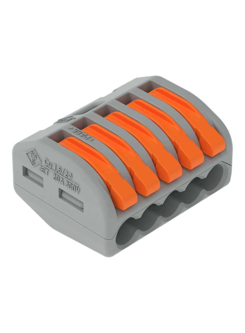 Szybkozłączka z dźwignią 5x 0,08‑4mm2 jasnoszara 222‑415 /40szt./ WAGO