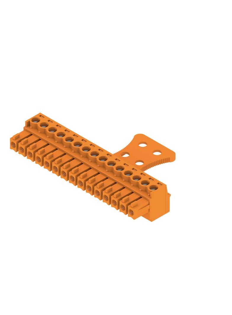 BCZ 3.81/15/180ZE SN OR BX Wtyk PCB (złącze wiązki), 3.81 mm, Liczba biegunów: 15, Przyłącze z jarzmem /50szt./ 1236400000 WEIDMÜLLER