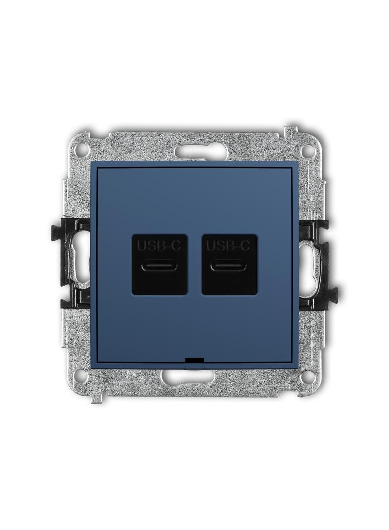 ICON Gniazdo podwójne 2xUSB typ C-C navy blue 64IGUSBBO-8 KARLIK