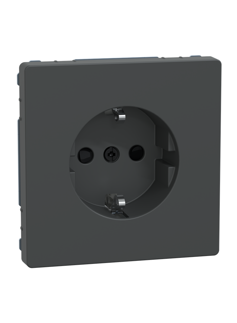 SCHUKO gniazdko elektryczne, przesłona, screwless terminals, anthracite, System Design