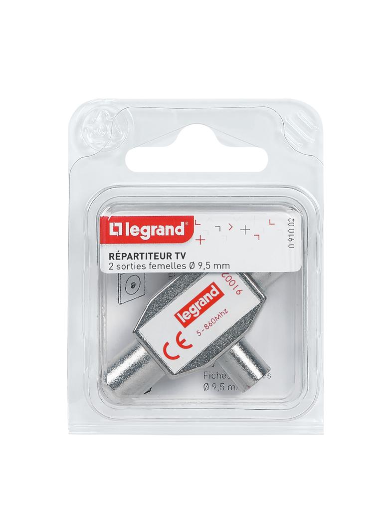 SPLITTERY EKRANOWANE ?9.52 MM - 862 MHZ, 1 WEJŚCIE MĘSKIE - 2 WYJŚCIA ŻEŃSKIE, Legrand