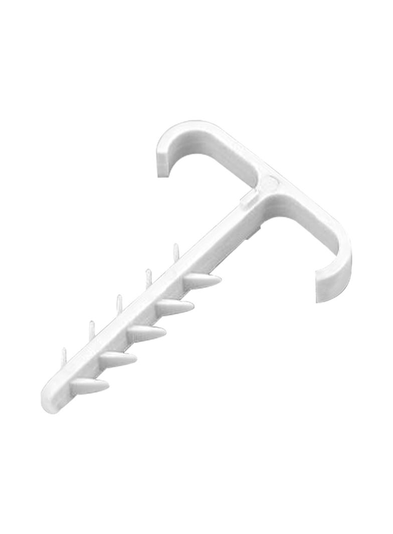 Uchwyt kablowy wbijany, podwójny, przewód płaski 13x7mm, biały, 20 szt.
