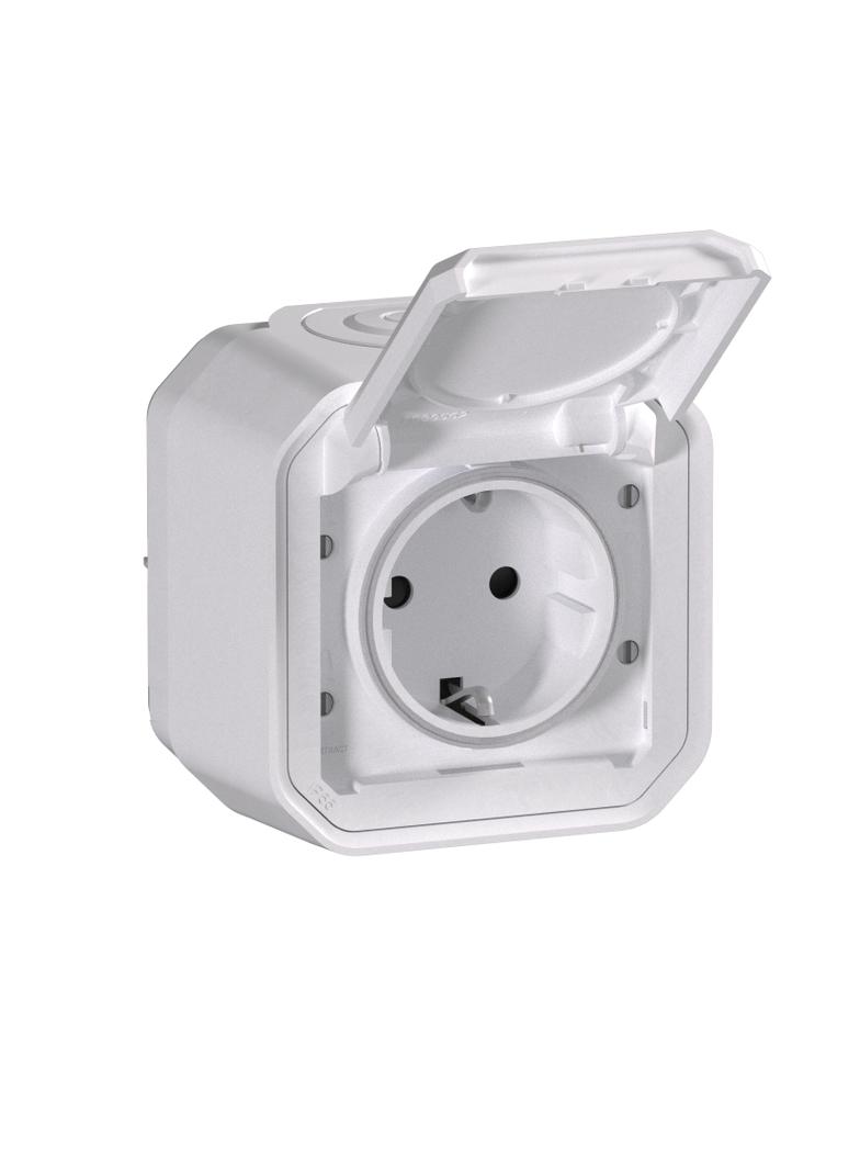 NOWE PLEXO - GN. SCHUKO 2P+Z ZACISKI AUTO KOMPLET NATYNKOWY 16 A-250V BIAŁE 069770L LEGRAND