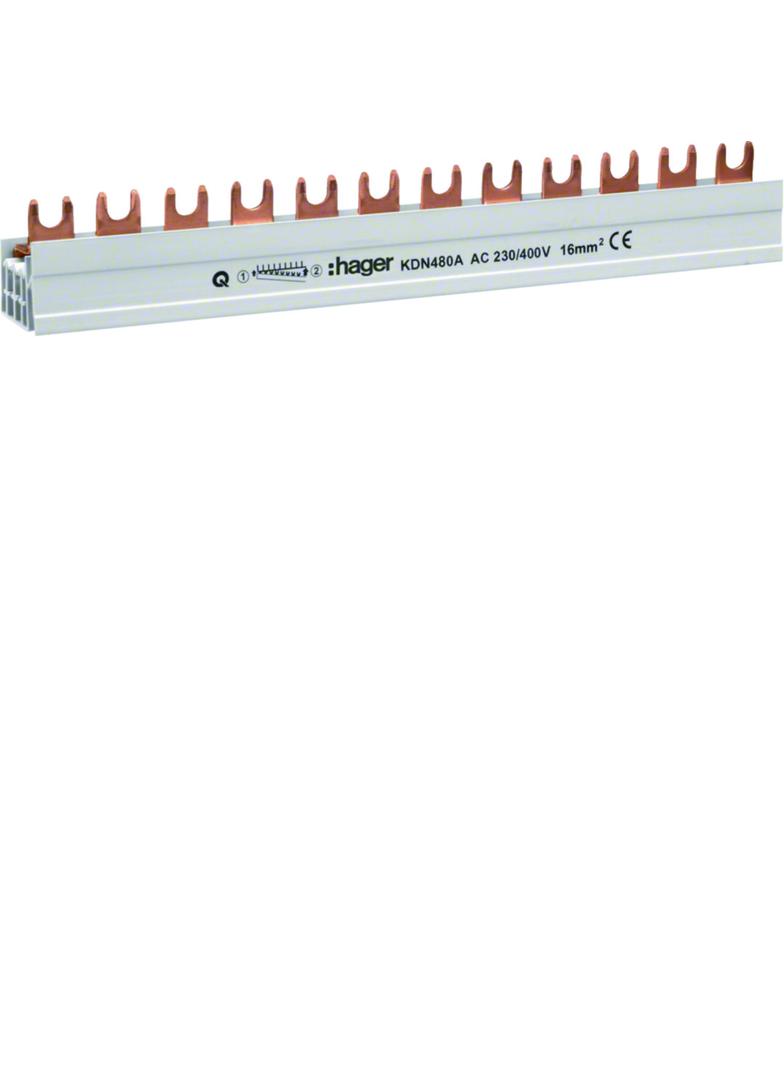 Szyna grzebieniowa widełkowa pozioma 4P 16mm2 do SPD 4P + RCCB 4P/MCB 4P 12M KDN480A HAGER