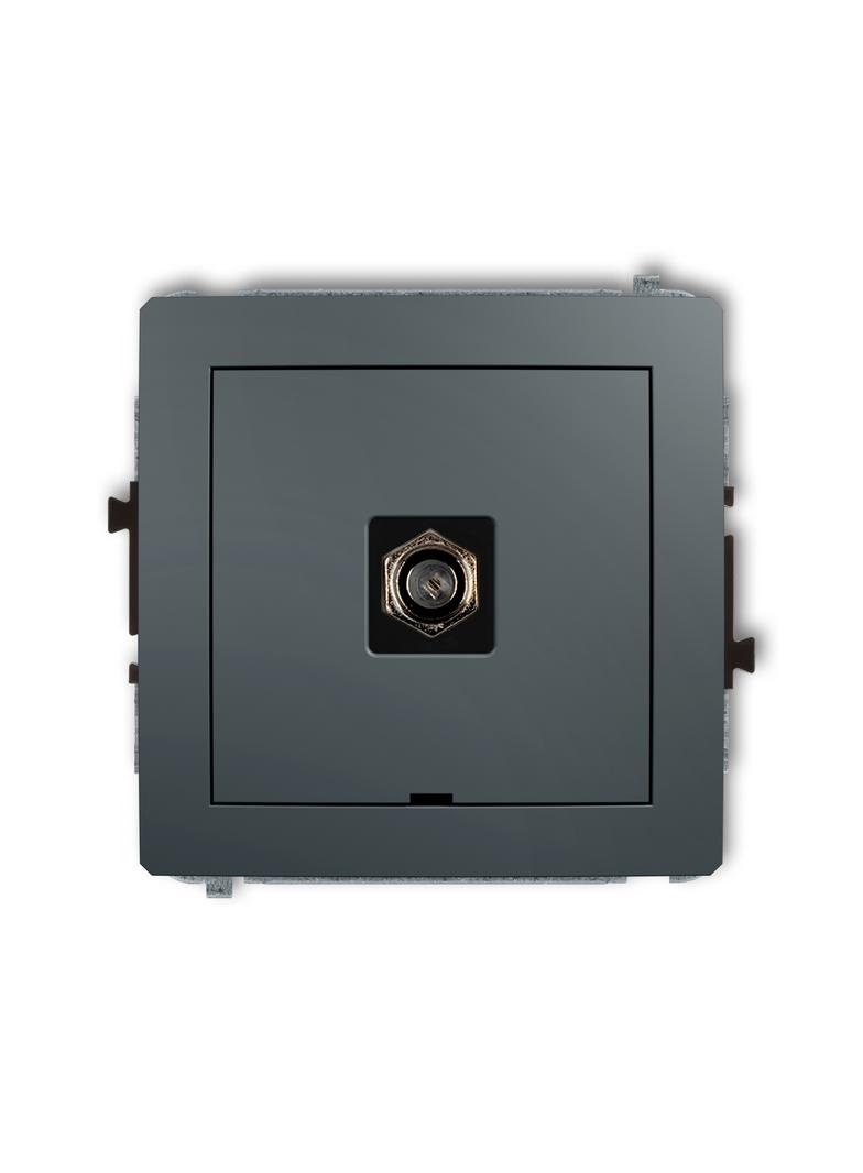 DECO Mechanizm gniazda antenowego pojedynczego typu F (SAT) niklowany, bez pola opisowego grafitowy